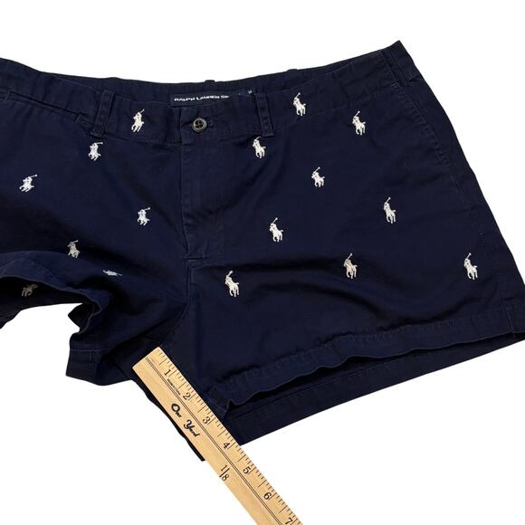 Vintage Ralph Lauren Shorts Womens Size 14 Blue Chino Twill Preppy Pony Logo - Picture 5 of 6